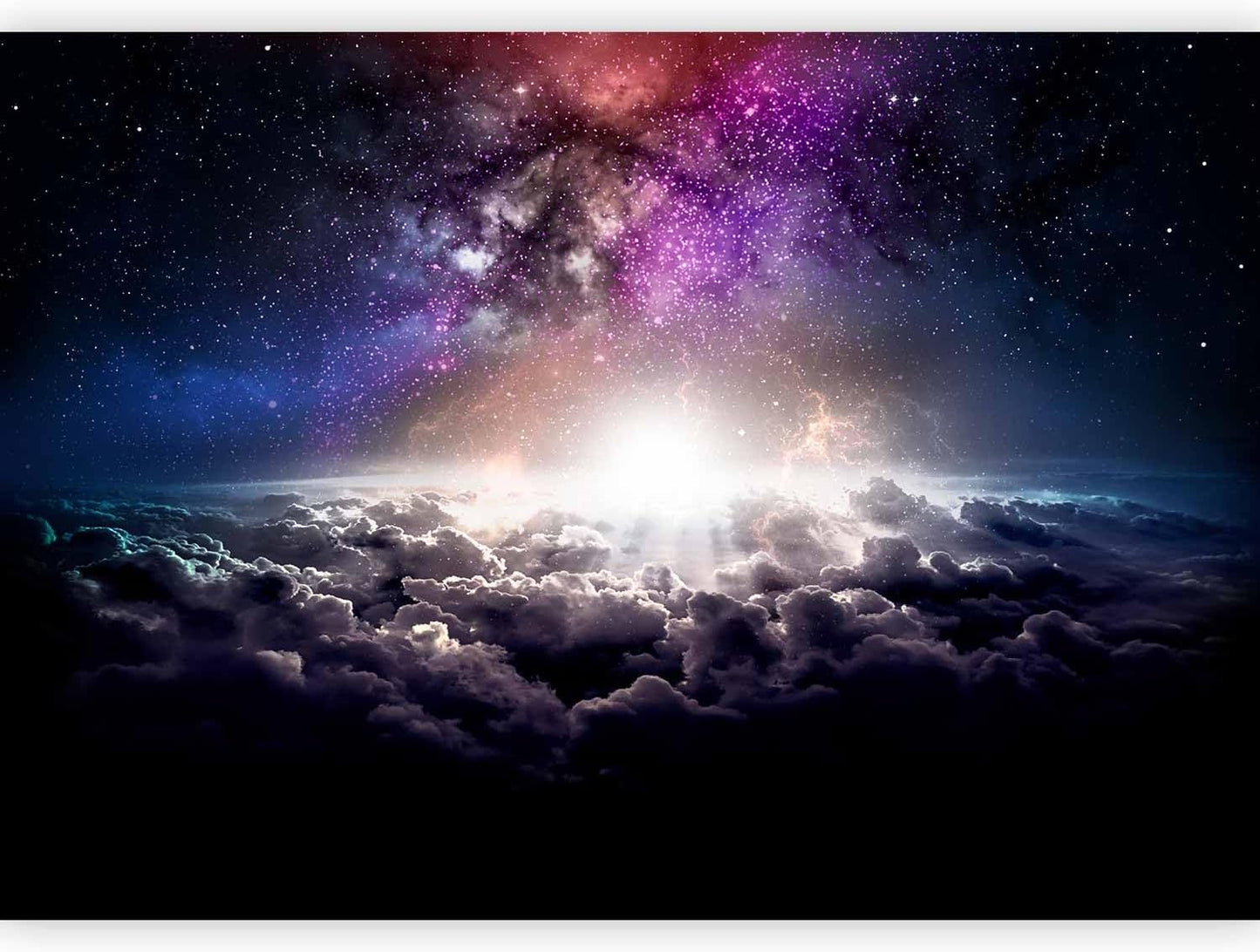artgeist Wall Mural Galaxy 96x69 in - Peel and Stick Self-Adhesive Wallpaper Removable Large Sticker Foil Wall Decor Print Design Mural Cosmos Sky Star Cloud Purple i-A-10009-a-a