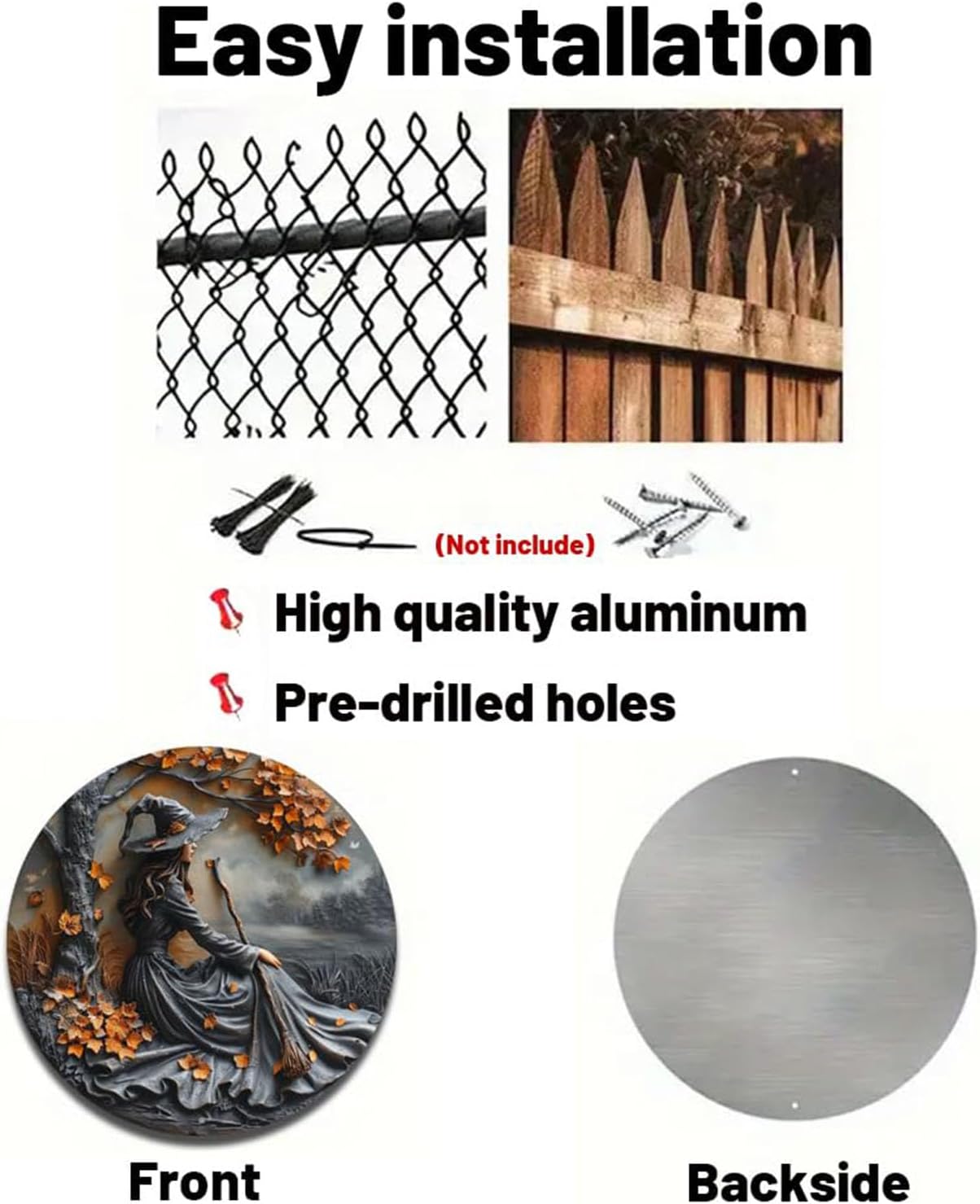 Fanyil/Olygee/Sherum/Shirem/Pubyfun/Glosrity/Libilin/Graddi/Solymody/Gowebs/Goredny/Vianys Witching Hour, Door Way Hanging Decor Halloween, 2D Wooden Round Witches Sign (B, ‎7.87")