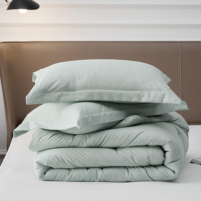 Bedsure King Size Comforter Set - Mint Green Soft Bedding for All Seasons, Cationic Dyed Bed Set, 3 Pieces, 1 King Size Comforter (104"x90") and 2 Pillow Shams (20"x36"+2")