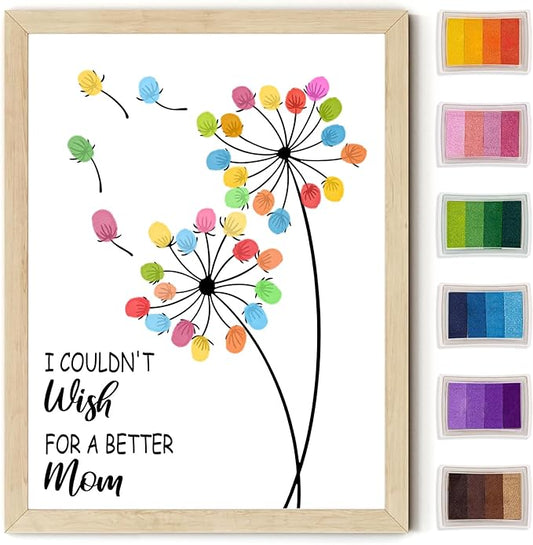 Physkoa Handprint Art Kit for Mom – Mommy Keepsake Craft with Poem & Frame – DIY Handprint Gift from Kids, Baby, Daughter, Son – Mother’s Day, New Mom, Birthday Present(2 Art Styles Included)