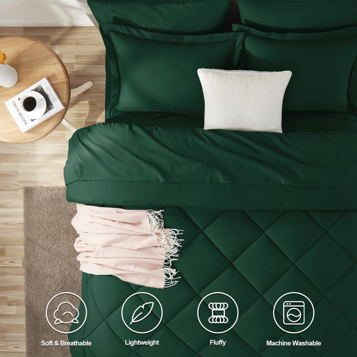 California King Comforter Set Emerald Green
