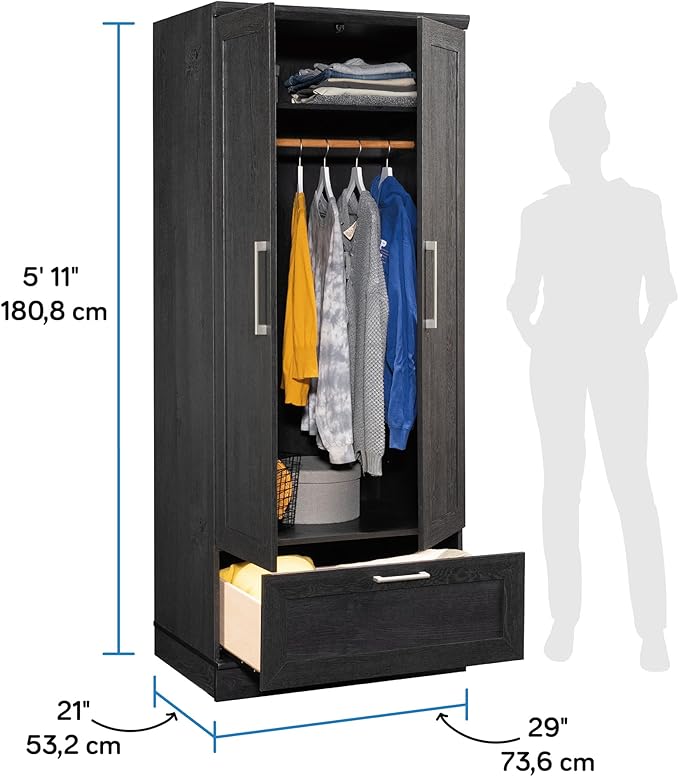 Sauder HomePlus Storage Armoire, Raven Oak Finish