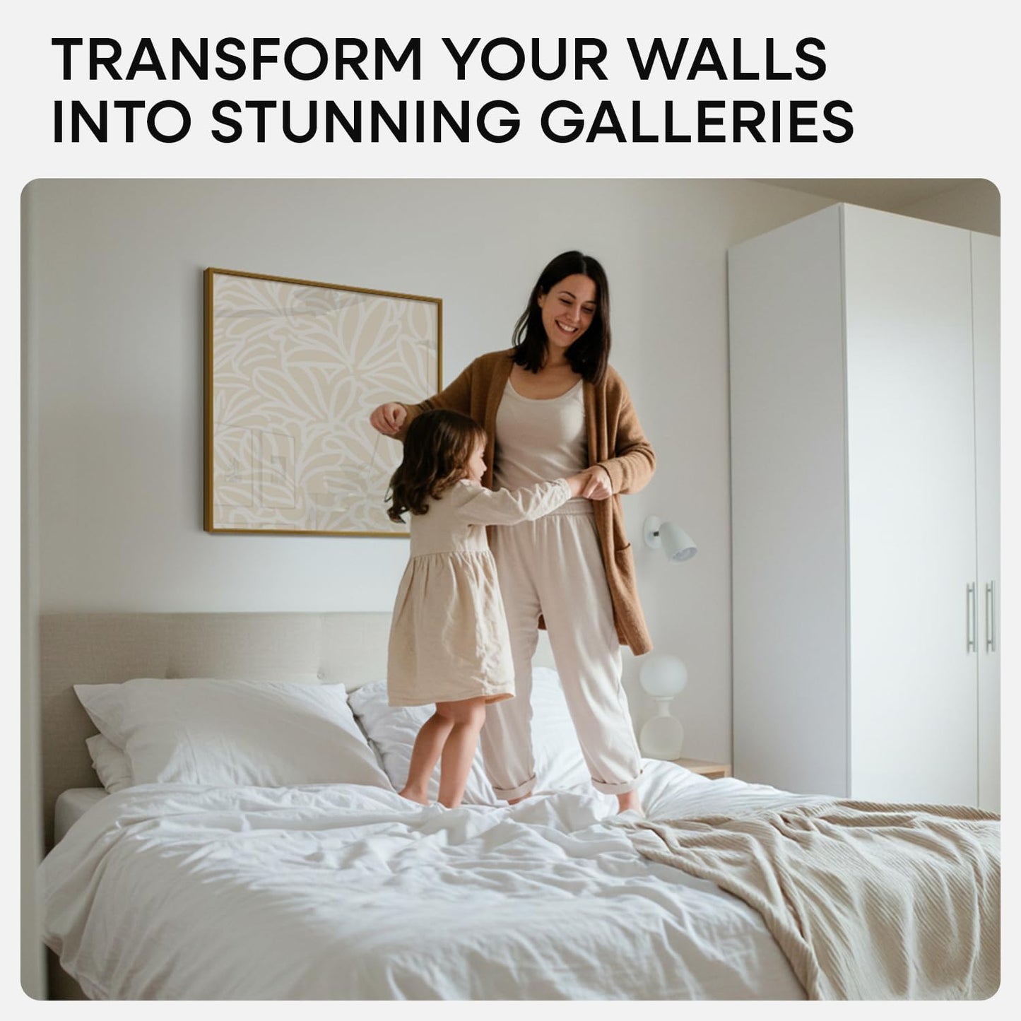 Homeforia 24x24 Picture Frame Bronze, High End Metal 24 x 24 Large Square Poster Frames with Mat 20 by 20 inch Photo, 24by24 Thin Brass Frames Matted to 20x20 Print, Tempered Glass, Wall Kit, Set of 1