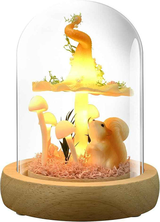 QUELIEN Mushroom Lamp,Mothers Day Mom Gifts for Mom,Light Up Mushroom in Glass Dome,Birthday Party Decorations,Ideal Birthday Gift,Girlfriend Gift