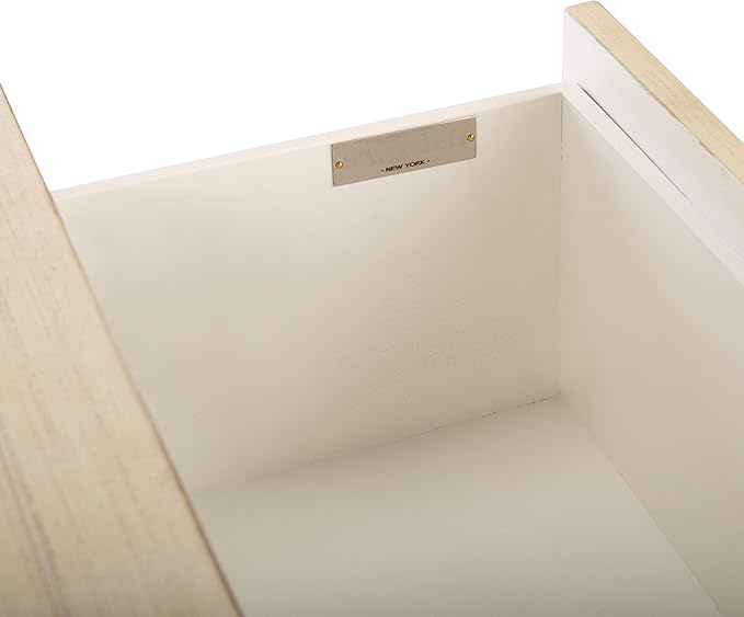 SAFAVIEH Home Collection – Yudi Antique White & Gold 1-Drawer Nightstand with Shelf, Classic Accent Table for Bedroom Storage, Fully Assembled (NST9201B)