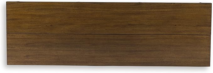 Signature Design by Ashley Sturlayne Transitional Expandable Flip Top Sofa Table with Lower Shelf and Turned Leg, Dark Brown