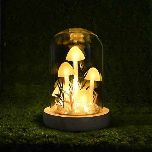 QUELIEN Mushroom Lamp,Mothers Day Mom Gifts for Mom,Light Up Mushroom in Glass Dome,Birthday Party Decorations,Ideal Birthday Gift,GirlfriendGift