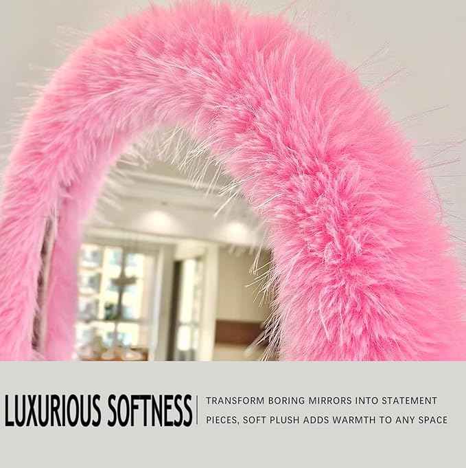 Fluffy Mirror Frame Cover for Arched & Full-Length Mirrors (59"x16") – Stretchy, Non-Slip Fit, 6 Neutral Colors – Soft & Durable Décor (Mirror Not Included)