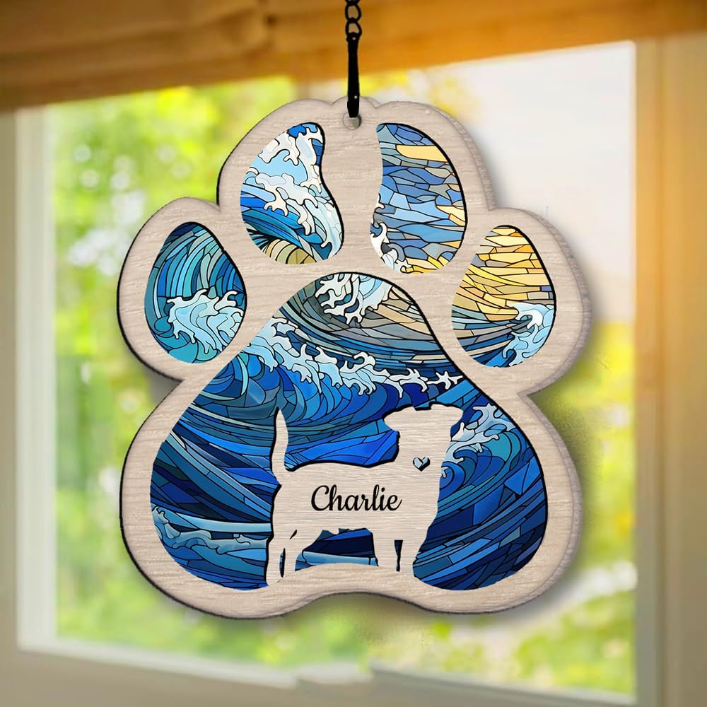 IZI POD Personalized Boerboel Suncatcher Dog Memorial Gifts, Custom Boerboel Ornament Christmas Tree, Pet Remembrance Gift, Loss of Dog Sympathy Gift, Pets Memorial Ornament, Pet Loss Suncatcher
