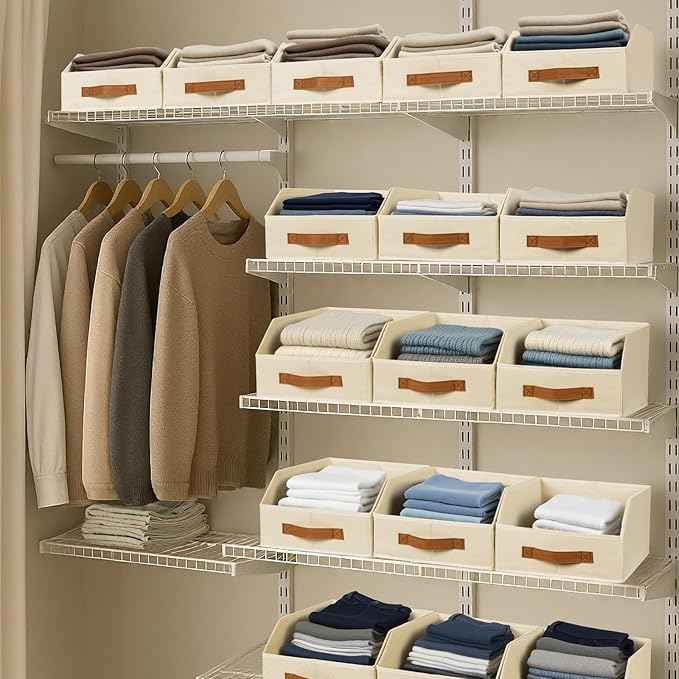 6 Packs Closet Organizers Bins 6 Pack Large Trapezoid Collapsible Storage Bins