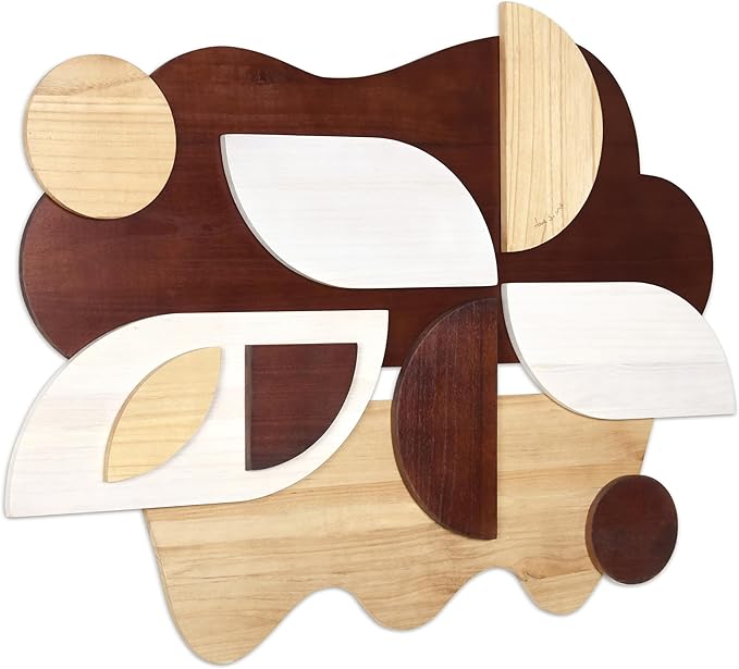 Empire Art Direct "Sands Serenade I" Handmade Dimensional Solid Paulownia Wood Abstracts Wall Art, Ready to Hang, Living Room, Bedroom & Office, 40" x 30"x 1.42"