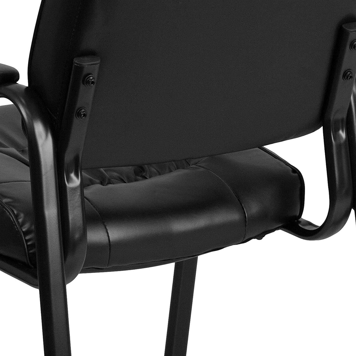 Haeger LeatherSoft Tufted Executive Reception Chair with Padded Armrests