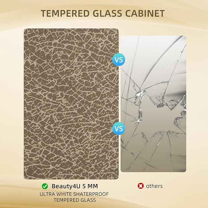 Beauty4U Glass Display Cabinet with 4 Shelves, 2 Doors Curio Cabinets for Living Room, Bedroom, Office, 5mm Brown Tempered Glass Floor Standing Bookshelf, Quick Installation