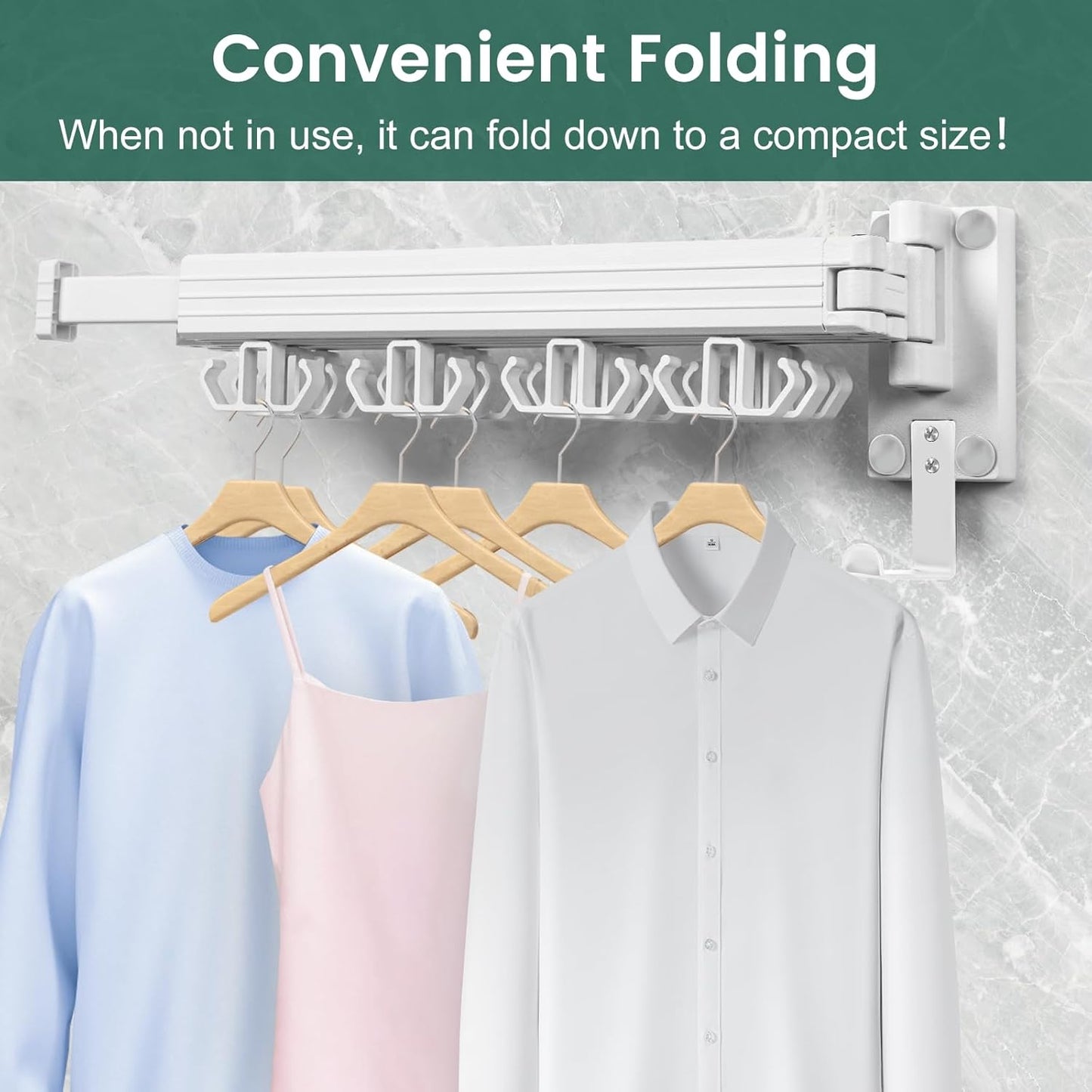 Wall Mounted Clothes Drying Rack, Laundry Drying Rack Wall Mount, 3-Fold Drying Rack Clothing, Foldable Clothes Drying Rack with 12 Dual Hooks Organization for Laundry Room Indoor - White - Décor Diaries