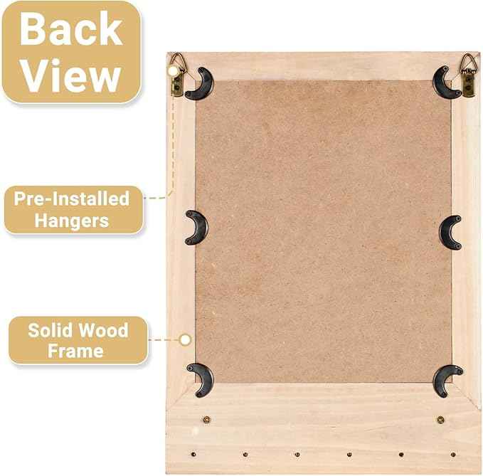 Tirzah 16x12 Inch Wall Mount Beaded Wood Framed Mirror with Shelf and 6 Hooks, Pink Decorative Entryway Mirror with Storage for Laundry Room, Bathroom, Bedroom