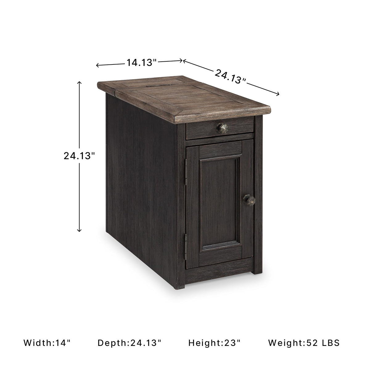 Narrow Chairside End Table