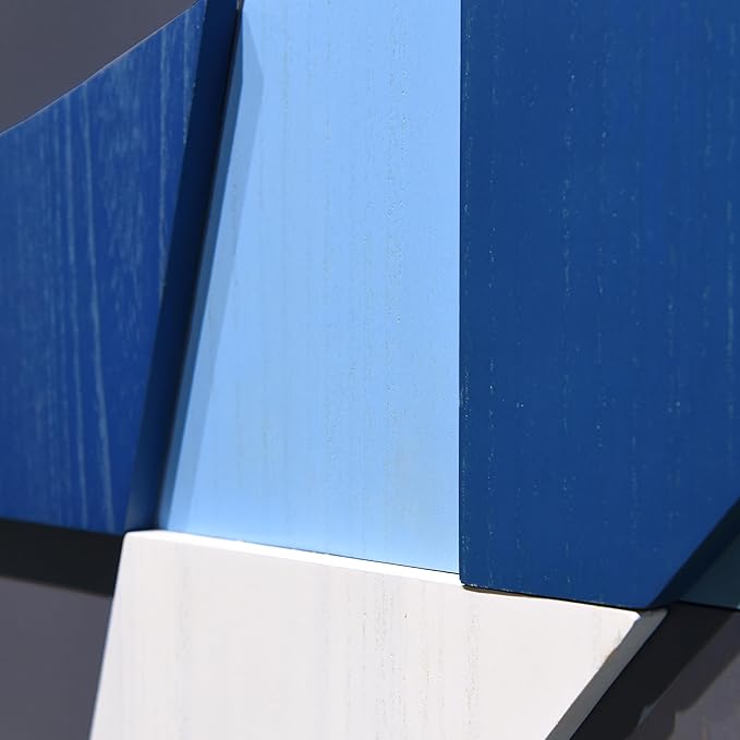 Empire Art Direct Whispers of Blues I & II Hand Made & Hand Finished Solid Paulownia Wood Abstracts Set