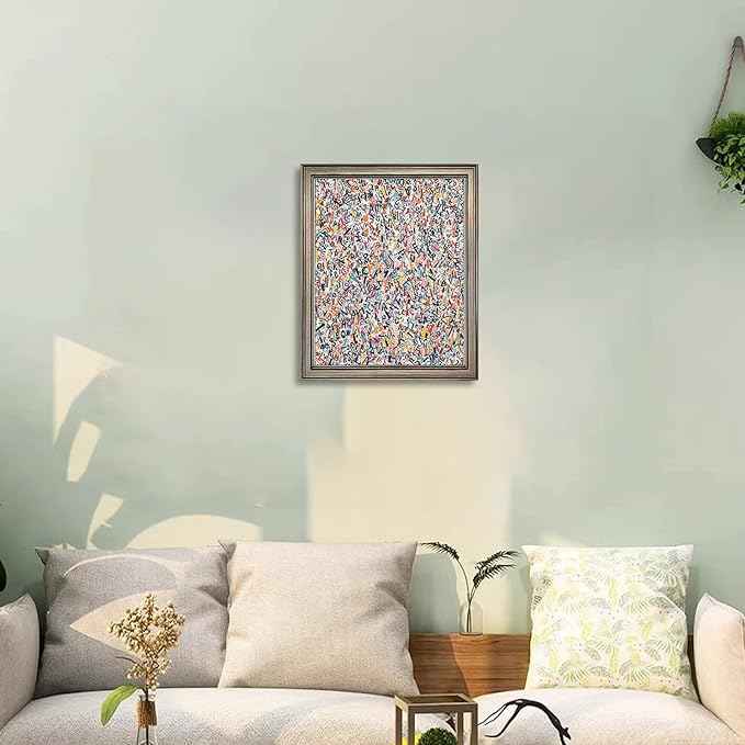 Vintage Framed Colorful Abstract Wall Art Banksy Painting Artwork Graffiti Canvas Print Poster Pictures for Bedroom Living Room Bahtroom Home Office Decor