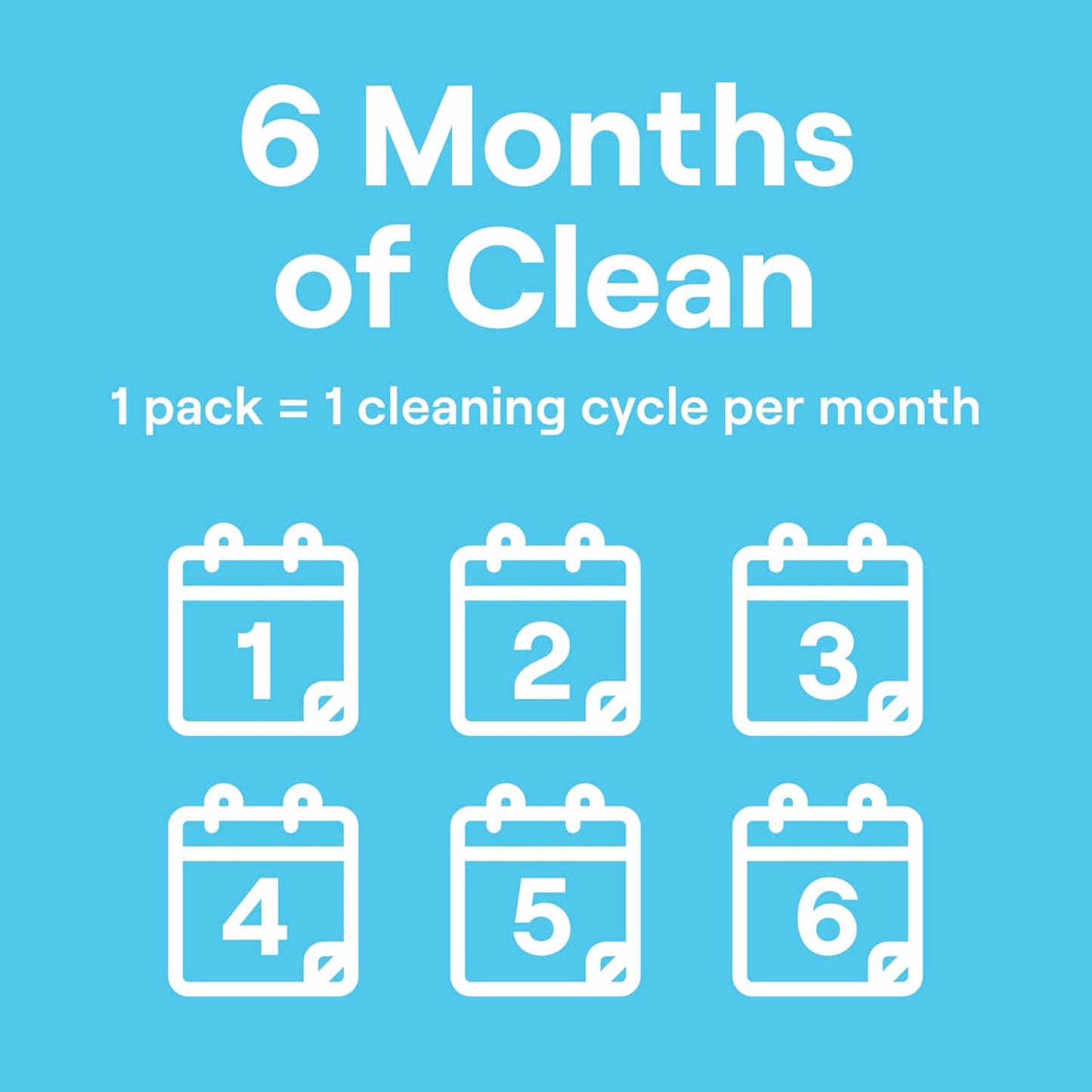 Seventh Generation Washing Machine Cleaner 6 Count Free & Clear Targets Odor-Causing Residue Powered by Oxy Power 4.2 oz