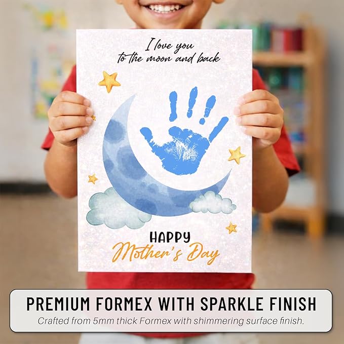 MIKAYENUS Mother's Day Handprint Craft - Baby Handprint Set for Kids - Handmade Gift for Mom & Grandma - DIY Arts and Crafts Activities - First Mothers Day Gift Idea - Kids Craft Set