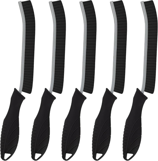 Cleaning Brush, 5 Pcs Hard Bristle Crevice Cleaning Brush, Grout Brush, Scrub Brush for Tile Grout Crevice, Gap Cleaning Tools for Bathroom Kitchen Toilet Window Track (5, Black)