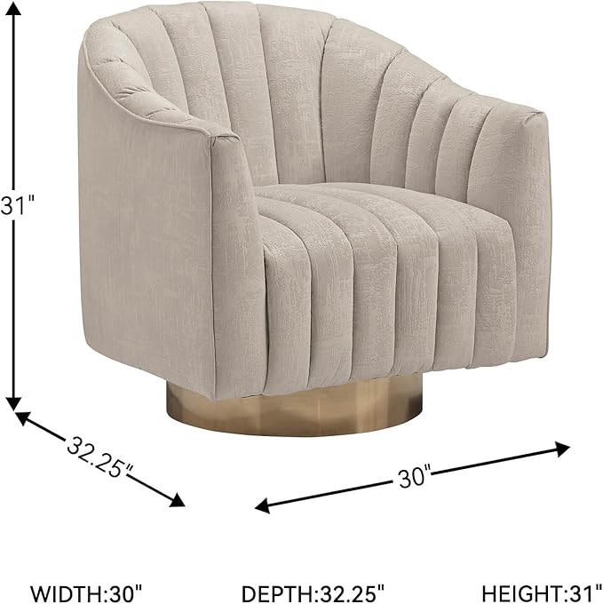 Signature Design by Ashley Penzlin Swivel Accent Chair, Beige