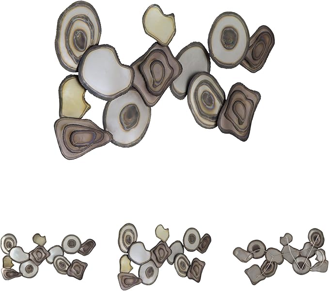 Signature Design by Ashley Worthman Contemporary Metal Abstract Wall Decor 40 x 20 Inches, Dark Brown & Light Gray