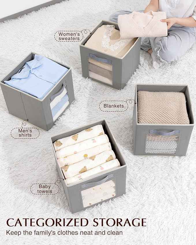 6 Packs Closet Organizers Bins 6 Pack Large Trapezoid Collapsible Storage Bins