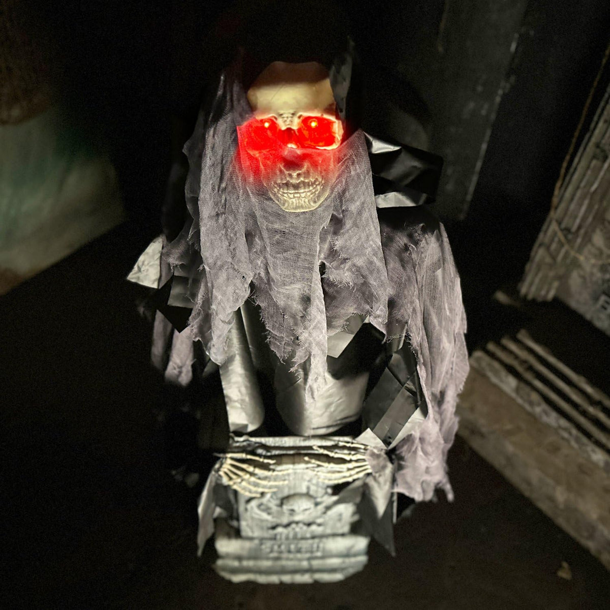 3.0 Ft. Rising Reaper with Tombstone Animatronic (3 ft Reaper with Tomb)