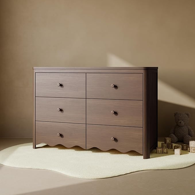 Storkcraft Casablanca 6 Drawer Dresser (Hazelnut) – GREENGUARD Gold Certified, Nursery & Kids' Bedroom with Spacious Storage, Safety Interlocking Drawer System, Easy Assembly with Pre-Installed Tracks