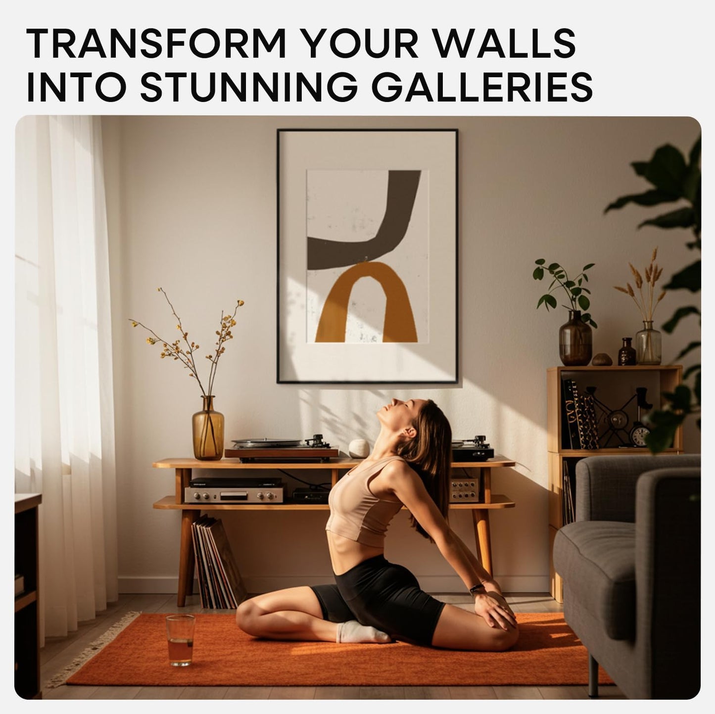 Homeforia A1 Poster Frame Black, High End Metal 23.4 x 33.1 inch Large Picture Frames with Mat 16.5 by 23.4 for Photo, A1 Size Frames Matted to A2 Print, 23.4x33.1 Thin Frame, Tempered Glass, Set of 1