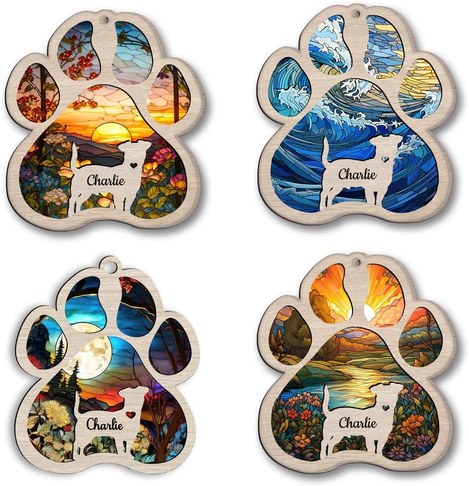 Personalized Schnoodle Suncatcher Dog Memorial Gifts, Custom Schnoodle Ornament Christmas Tree, Pet Remembrance Gift, Loss of Dog Sympathy Gift, Pets Memorial Ornament, Pet Loss Suncatcher