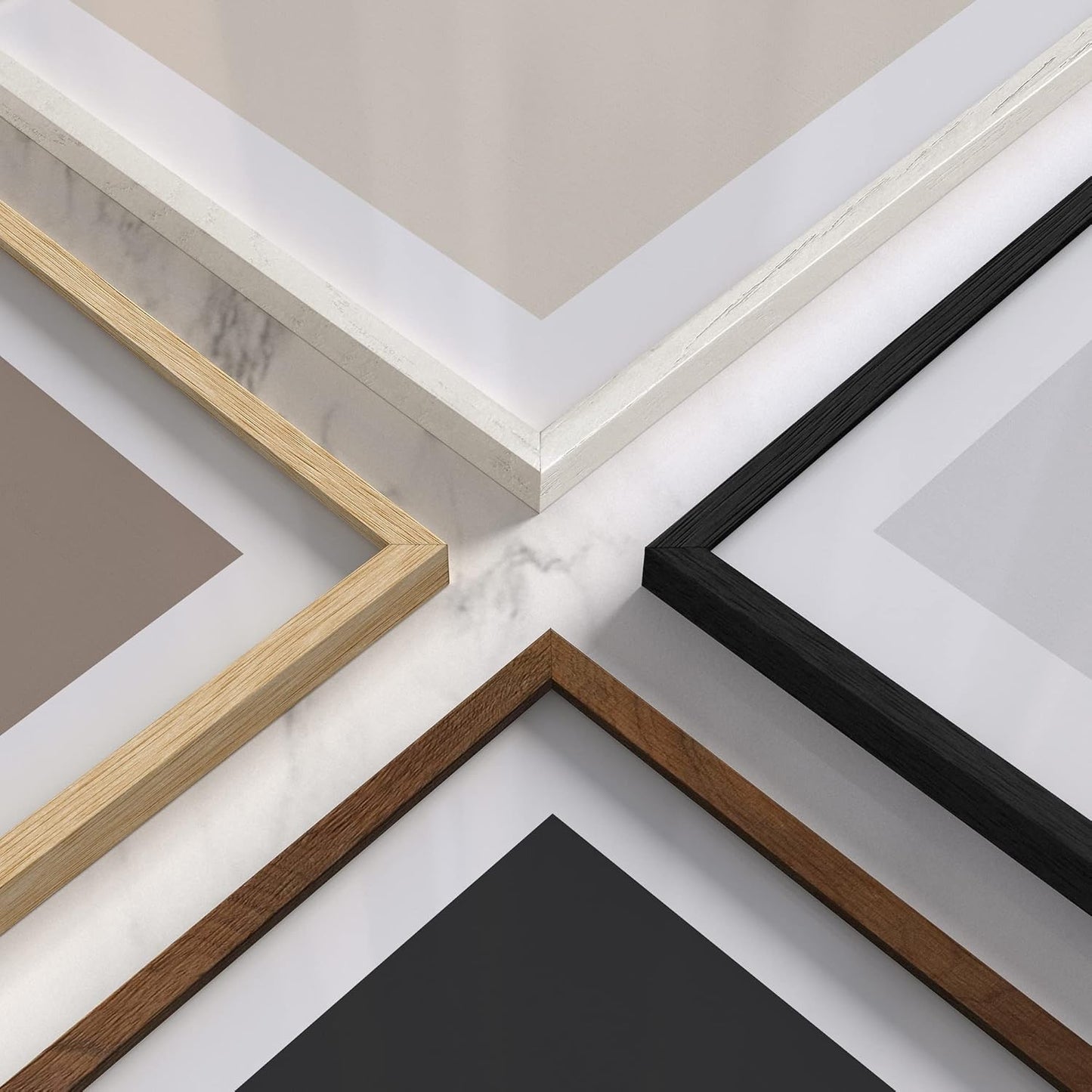 HAUS AND HUES 6x8 White Oak Wooden Picture Frame - Set of 25 6x8 Poster Frame - Premium Oak, Vertical Hang, Shatterproof Plexiglass - Ideal for Home, Room, Office (6x8-inch, White, Set of 25)