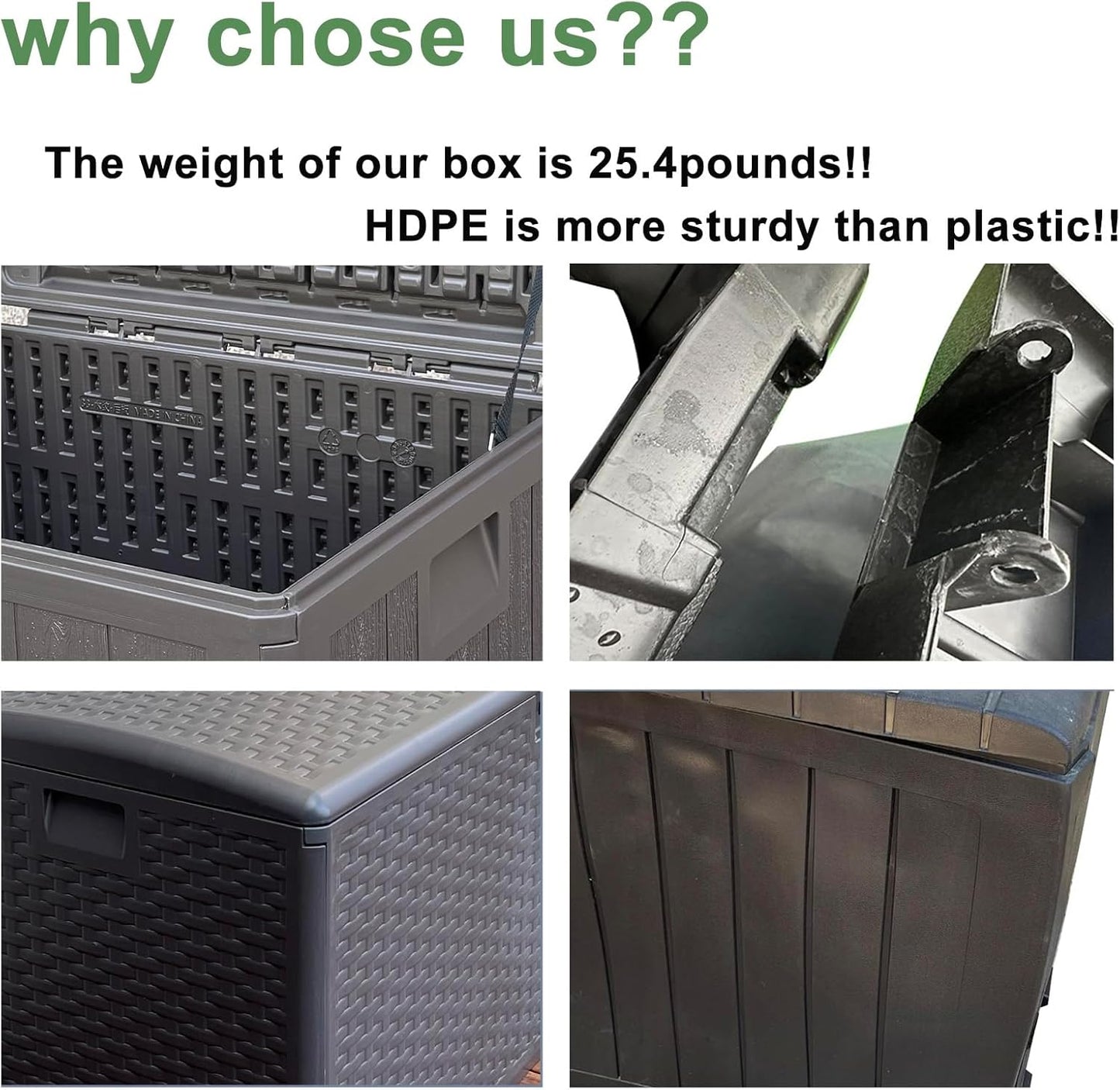 33 Gallon Small Storage Box with Lid,Waterproof Indoor Outdoor Storage Container for Package Delivery,Patio Cushions, Gardening Tools, Pool Accessories, Lockable Resin Deck Box with handle