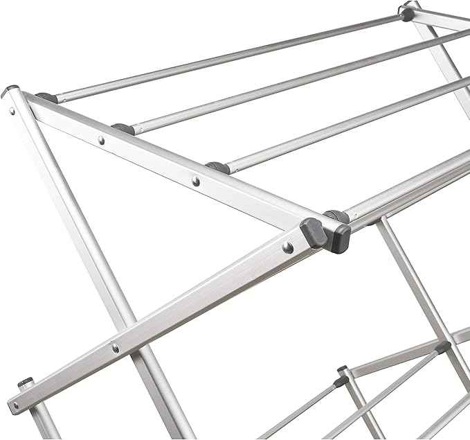 Laundry 360 Foldable Clothes Drying Rack, Compact, Space Saver, Easy Storage, Aluminum, Silver