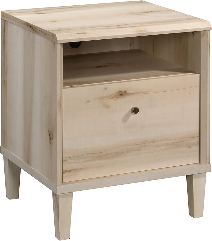 Sauder Willow Place 1-Drawer Night Stand with Open Shelf Storage, Pacific Maple Finish