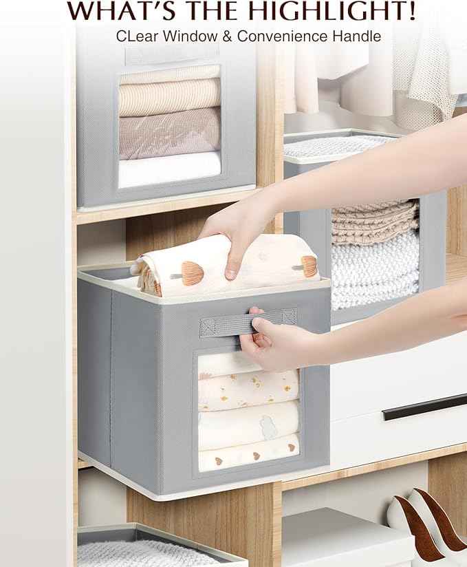 6 Packs Closet Organizers Bins 6 Pack Large Trapezoid Collapsible Storage Bins