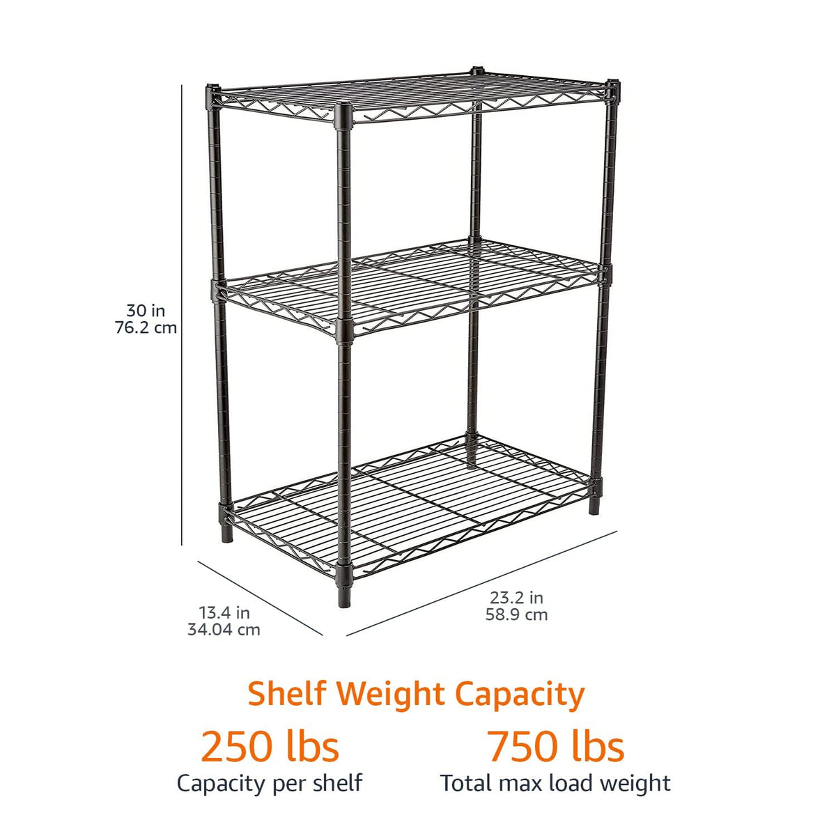 3 Shelf Adjustable Heavy Duty Steel Wire Rack Storage Shelving Organizer with Storage Space
