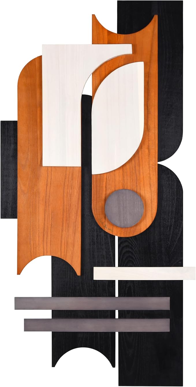 Empire Art Direct "Honeyed Dusk I" Hand Made & Hand Finished Dimensional Wood Abstracts, Ready to Hang, Living Room, Bedroom & Office, 48" x 24"x 1.42"
