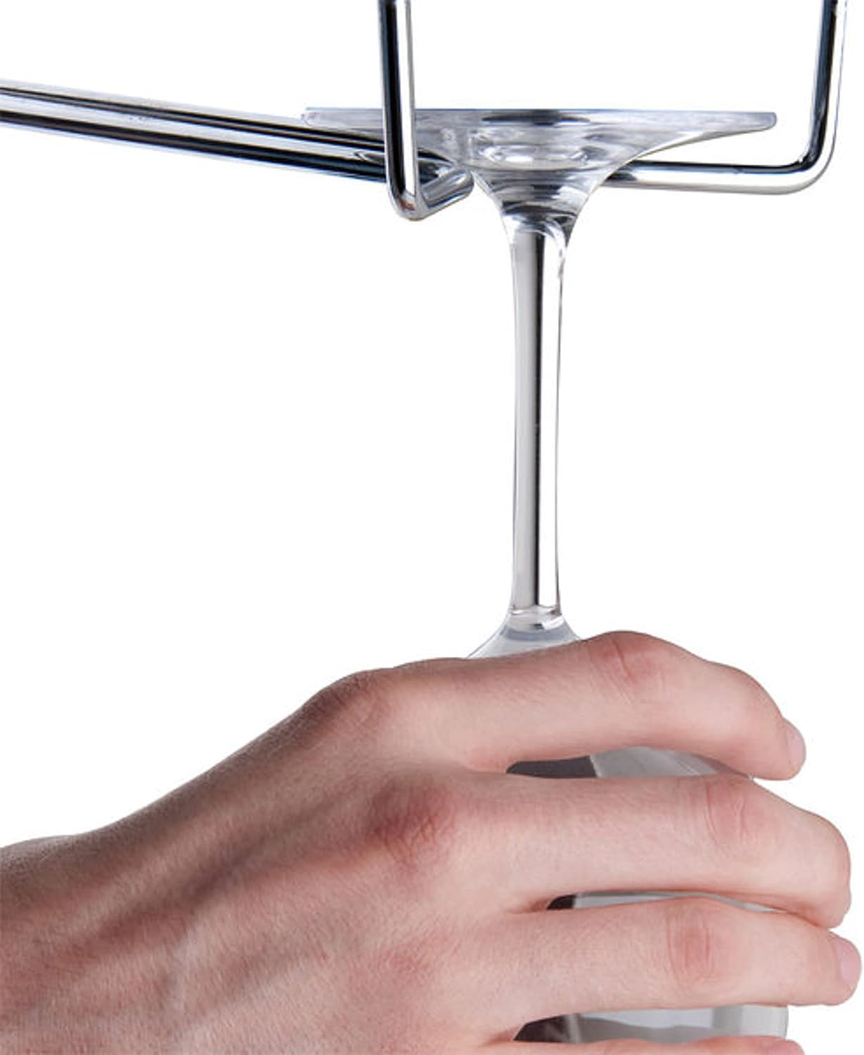 TrueCraftware- 24-Inch Wine Glass Rack Chrome Finish Set of 2- Stemware Rack Wire Hanging Rack Under Cabinet Wine Glass Stemware Holder Glass Storage Hanger Organizer for Kitchen and Bar