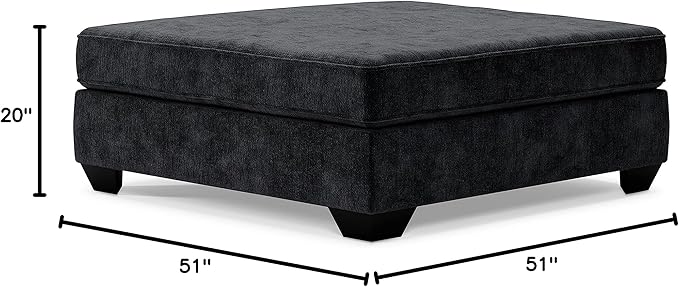 Signature Design by Ashley Lavernett Contemporary Square Oversized Accent Ottoman, Dark Gray