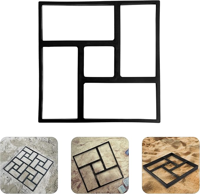 DIY Kits 1pc Paver, Forms Stepping Manually Moulds, Garden, Paver Floor Paving Plastic Reusable Lawn, Walkway, for Molds Moldings Mode Lawn Brick Cement DIY Stepping Stone Kit