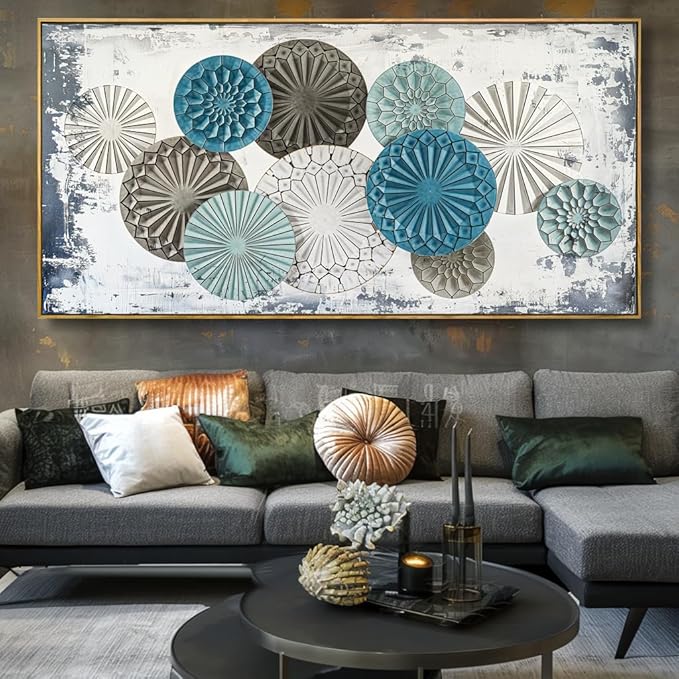 Wall Art Colorful Floral Rustic Wall Decor Canvas Painting Abstract Wall Art for Bedroom Living Room Dining Room Home Office Decor 20"x40" with Framed
