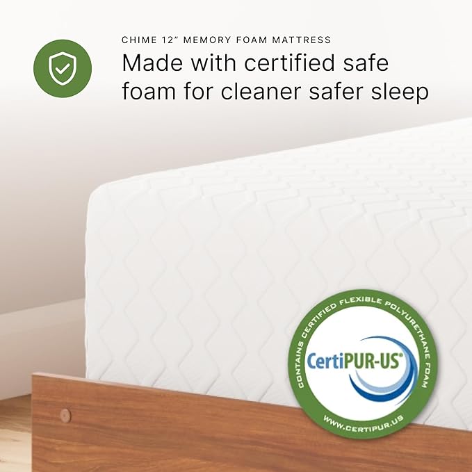 Signature Design by Ashley California King Size Chime 10 Inch Medium Firm Memory Foam Mattresswith Green Tea & Charcoal Gel for Pressure Relief, Fiberglass Free, Mattress In A Box