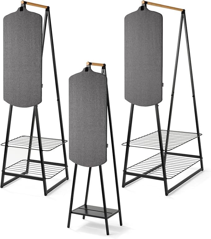 Brabantia - Linn Clothes Rack - Multi-Functional - Space Saver - Adjustable Shelves - Wardrobe Hanging - Drying Rack - Freestanding - Stable - Black - Large