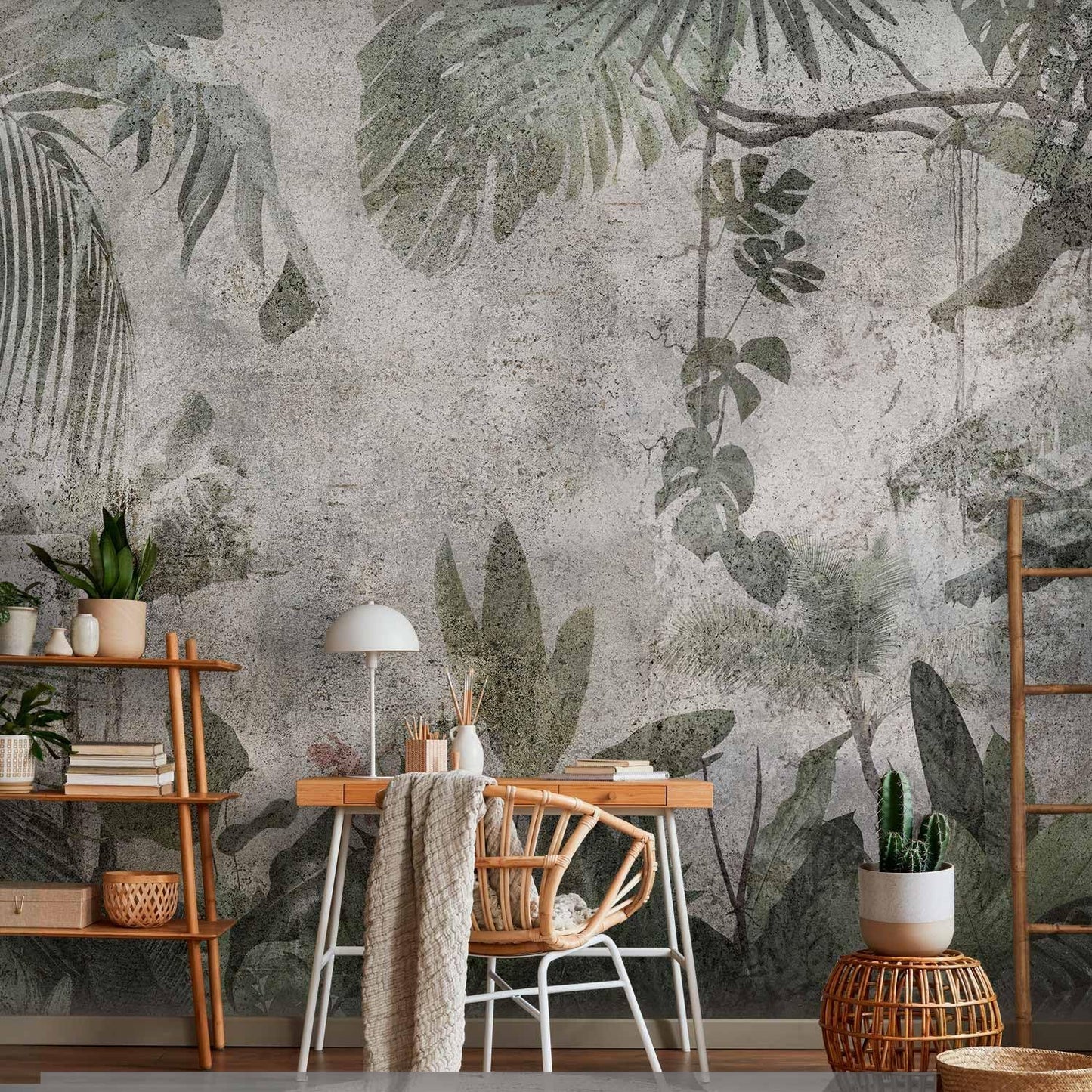 artgeist Wall Mural Tropical Leaves 77x55 in - XXL Peel and Stick Self-Adhesive Wallpaper Removable Large Sticker Foil Wall Decor Print Picture Image Design Jungle Nature Monstera b-C-0821-a-a