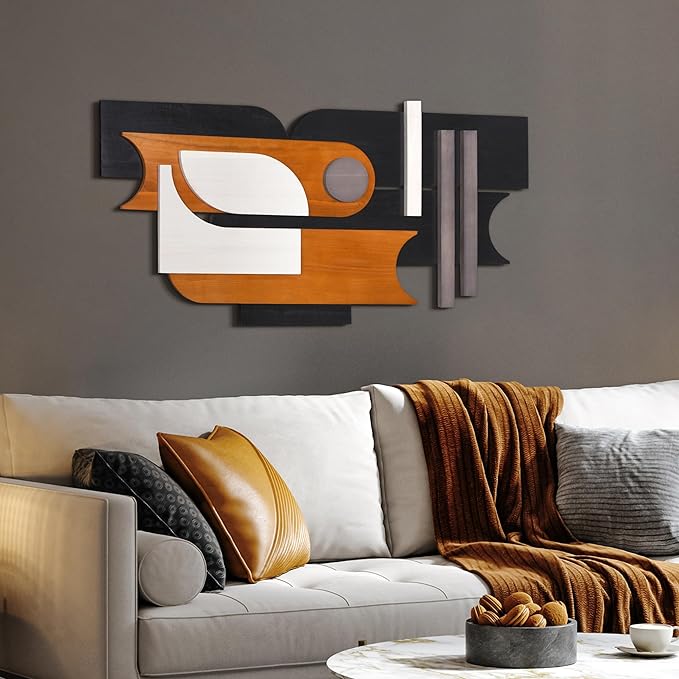 Empire Art Direct "Honeyed Dusk I" Hand Made & Hand Finished Dimensional Wood Abstracts, Ready to Hang, Living Room, Bedroom & Office, 48" x 24"x 1.42"