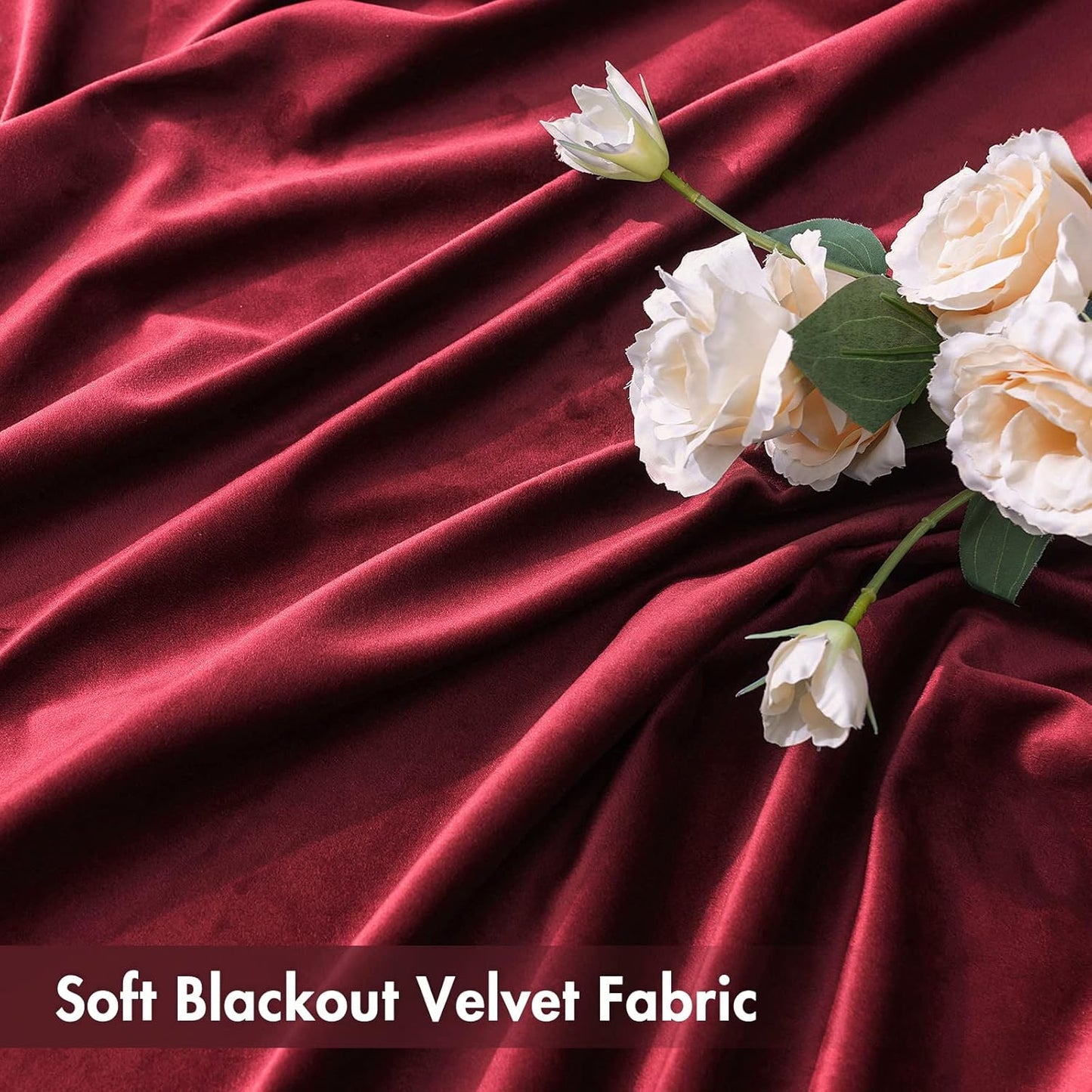 MIULEE Burgundy Velvet Curtains Thermal Insulated Blackout Curtain Christmas Drapes for Bedroom Living Room Darkening 84 Inches Long Curtains Panels Rod Pocket Set of 2