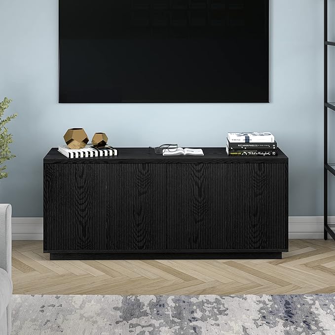 Henn&Hart Hanson, 57" Rectangular TV Stand, Black Grain