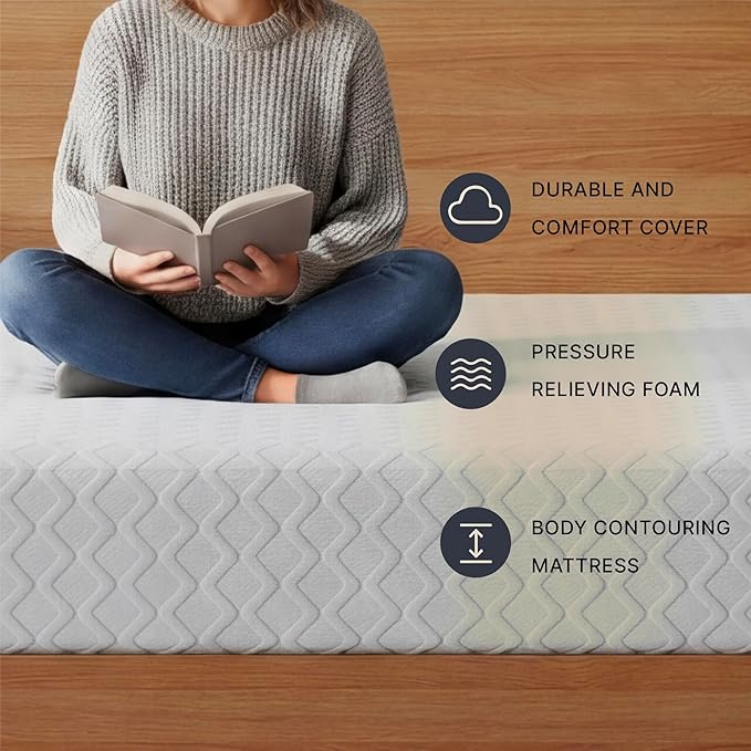 Signature Design by Ashley California King Size Chime 10 Inch Medium Firm Memory Foam Mattresswith Green Tea & Charcoal Gel for Pressure Relief, Fiberglass Free, Mattress In A Box